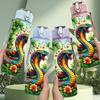 1PC Colorful Snake Jungle Art Print 750ml Color Plastic Sports Water Bottle Leakproof Flip Straw Lid Suitable for Sports Office Home Use