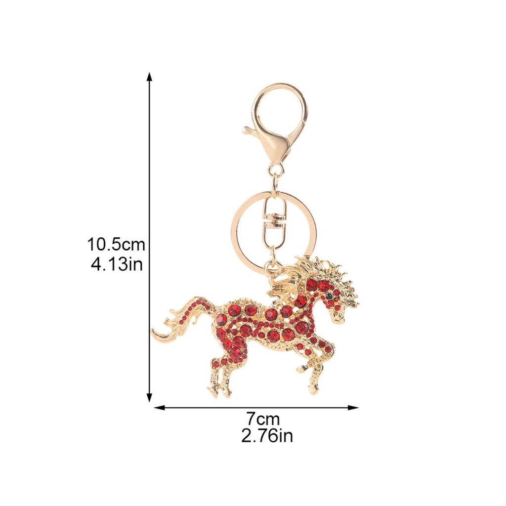 Horse Keychain Colorful Sparkling Rhinestones Key Chain