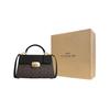 Coach Eliza Kunstleder mit Rindsspaltleder Umhängetasche, Crossbody-Tasche, Handtasche Groß Damen Braun & Schwarz CP007-IMAA8