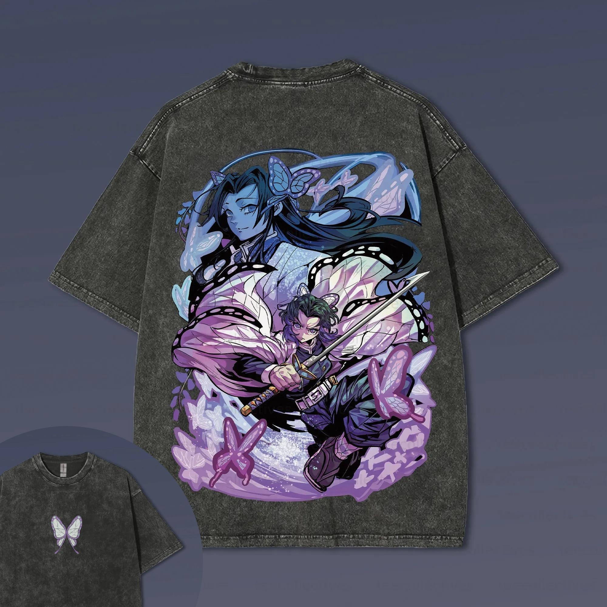 Summer  Ghost Slayer Printed Short Sleeved Tshirt for Unisex Anime Fans and Fans Tshirt for Daily Street Dressing M
