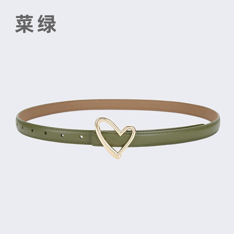 Ladies Belt Jeans Decorative Belt Wind Simple Leather Belt Trendy Love Buckle