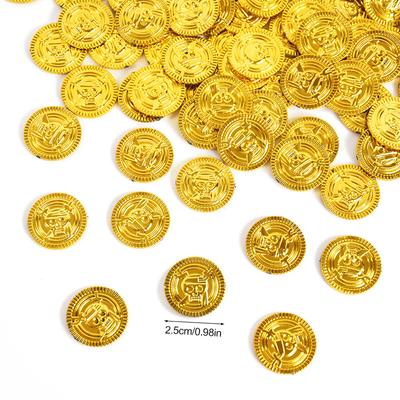 50/100 Stuks Piraten Gouden Munten Kinderen Piraten Verjaardagsfeest Decoratie Bedankjes Cadeau Halloween Cosplay Requisieten Benodigdheden Nepmunt Schat