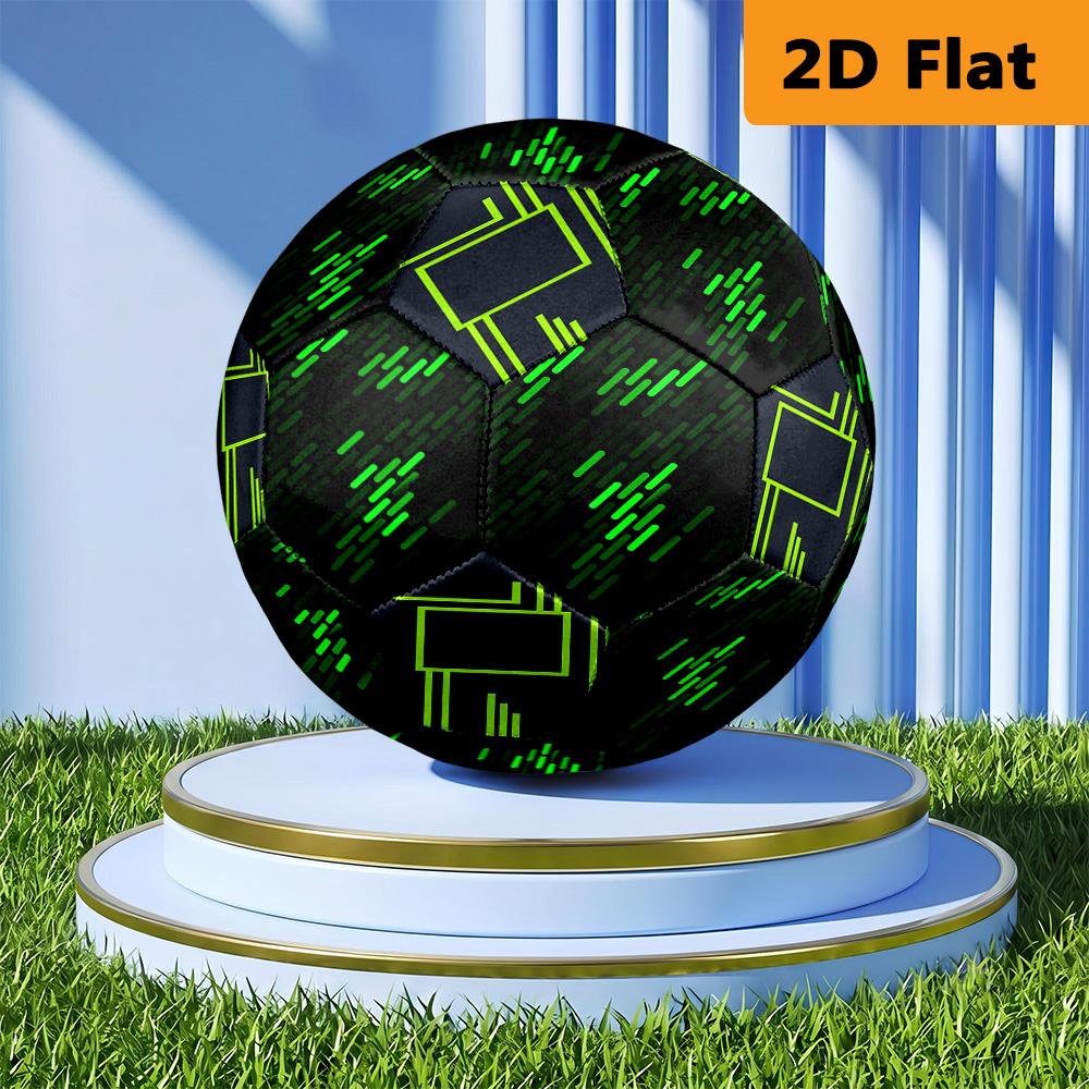 Green Neon Lines Size Soccer Ball High Elasticity Match Universal Unique Soccer Gift Football Suitable For Both Training And Competition