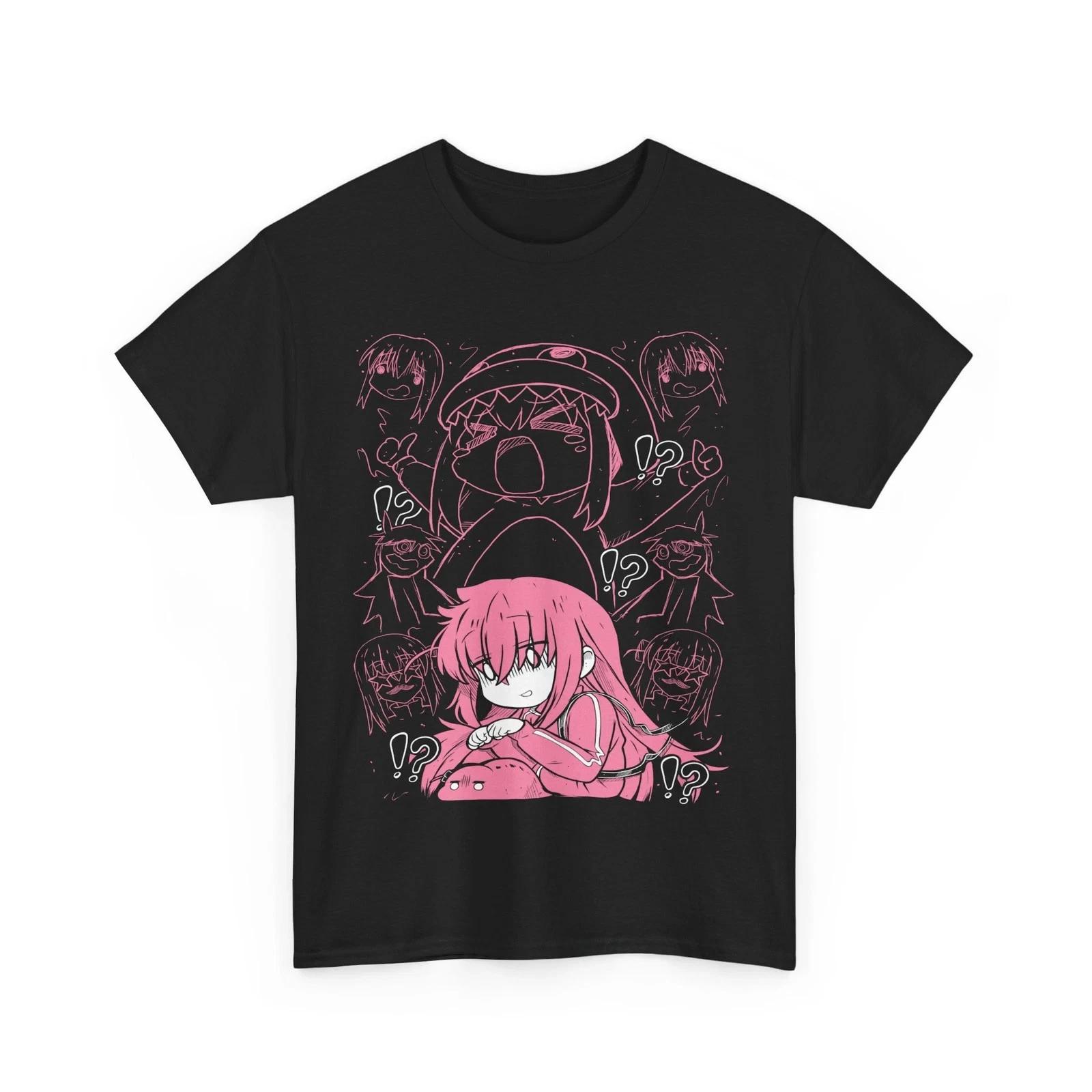 Anime Kawaii Funny Hitori Gotou Bocchi The Rock Black T Shirt L