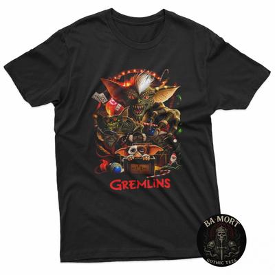 T-shirt Homme Coton 100% Graphique Rétro Horreur de Noël Monstre Poilu Hauts pour Hommes