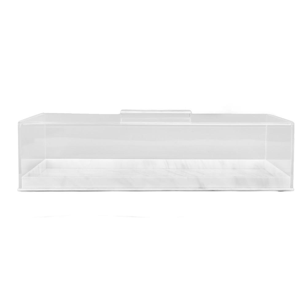 Acrylic Material Pastry Display Case Top Handle Cake Platter Cookie Display Tray Pastry Serving