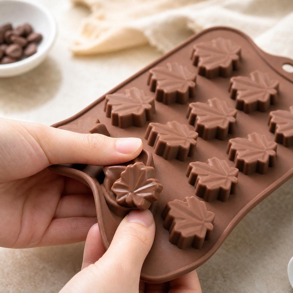 Maple Leaf Silicone Mold for Chocolate Food Grade Silicone Tray for DIY Baking and Candy Making Projects