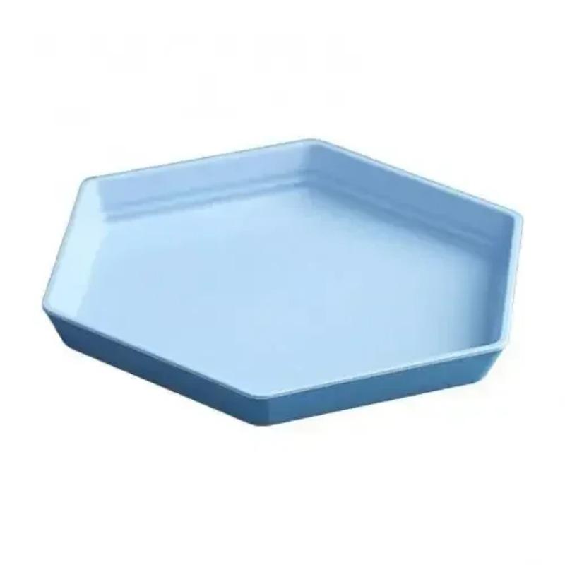 Household Dishes Fruit Plate Hexagon Party Dessert Snacks Foods Wheat Straw Thicken Tray Fruit Plate Supplies Meal Food Diet