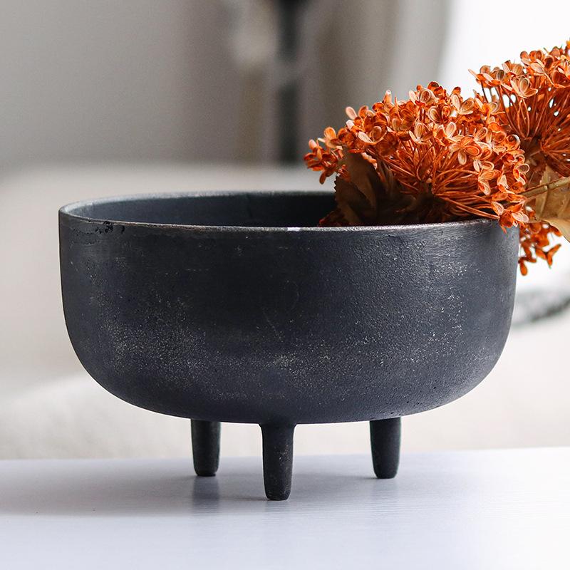 Moderne Kunstwerke Wabi-sabi-Stil Dreibeinige Obstschale B&B Hotel High-End-Modellzimmer Rezeption Aufbewahrungsdekorationen