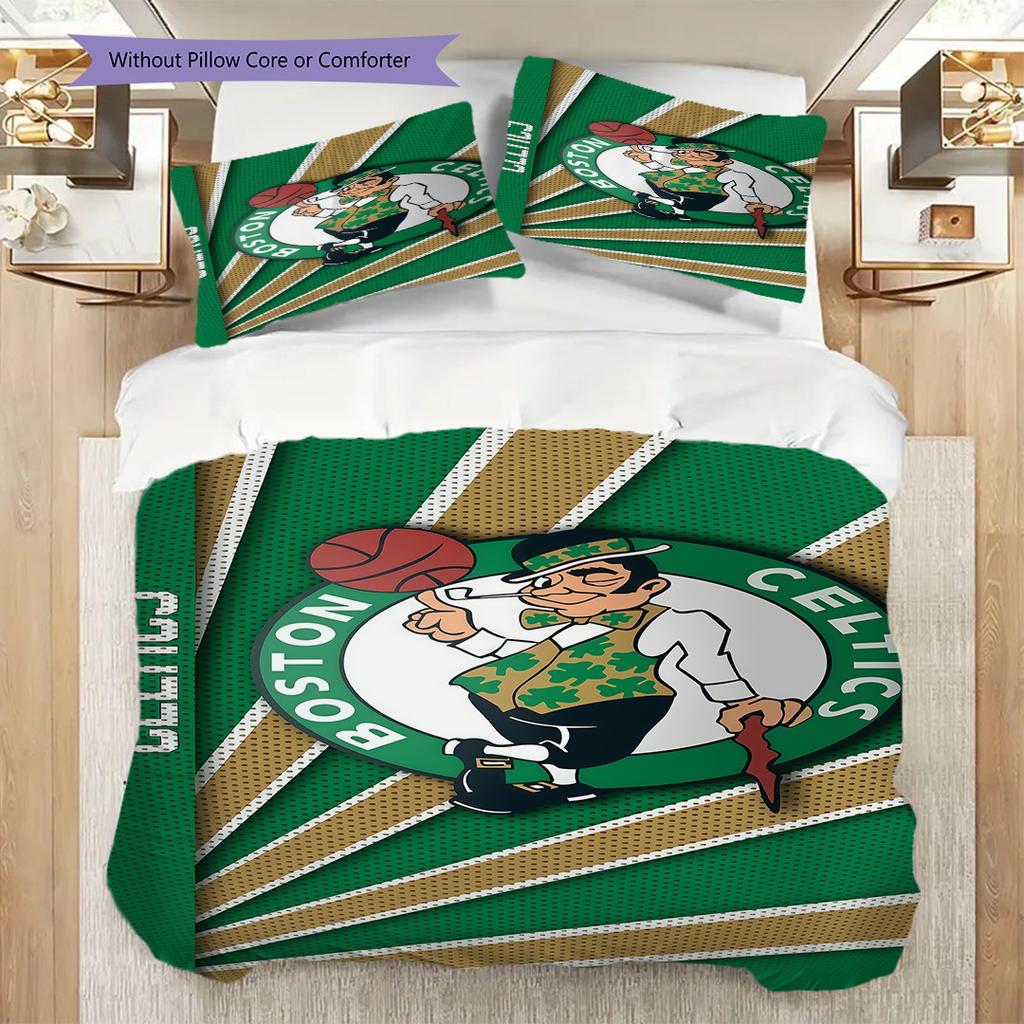 Celtics Spirit Green Gold Pride Bedding(1 * Duvet Cover + 2 * Pillowcase, Without core)Christmas Birthday Gift Bedding Set Duvet Cover and Pillowcase