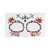 Skull Face Diamond Sticker With Colorful Flowers For Party Makeup And Stage Decor