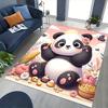 1pc Panda with Flower Chair Mat - Anime Cartoon Design, Non-Slip Carpet for Office Chair, Suitable for All Seasons, Home Decor, Living Room, Bedroom,