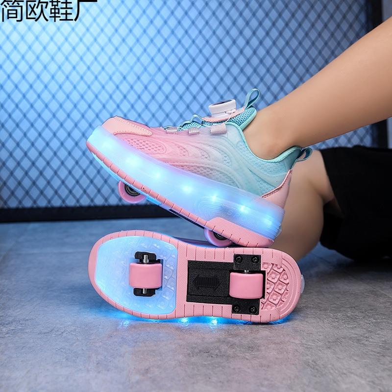 Runaway shoes boys summer breathable children primary school students sports shoes luminous light shoes skating
