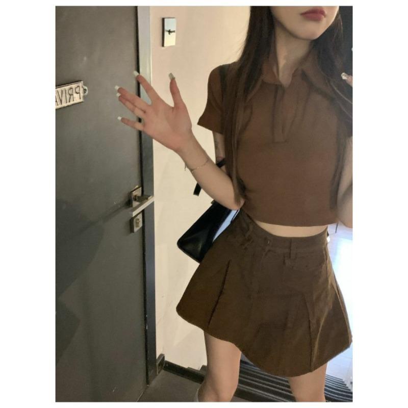 

Футболка с открытыми плечами Pure Wind, женская летняя облегающая футболка Spice Girl Crop Slimming Design Top 2XL кофейный