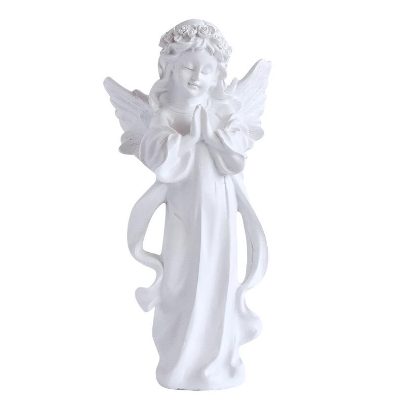 European Classic Praying Angel Resin Crafts Ornament Little Girl Statue Home Desktop Decoration