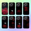 Rote Spinnenlilie Blume Handyhülle   Für iPhone17,16,15,14,13,12,11 Plus,Pro Max Schwarz Candy Matt Stoßfeste Hülle