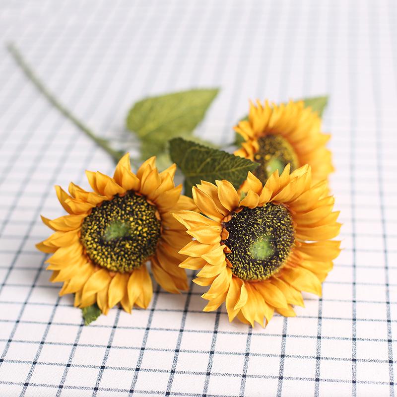 Artificial Sunflower Silk Flower Bouquet for Weddings and Hotel or Office Decor