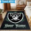 Custom Name Raiders Football Rug Indoor Floor Mat Chair Rug Perfect for Living Room, Bedroom, Playroom, Game Room Christmas fan gifts