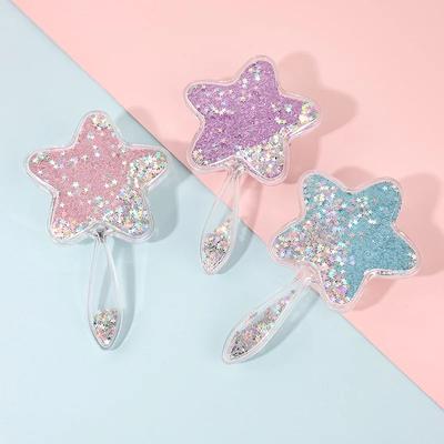 1pcs New Type Fashion Star Flowing Glitter Airbag Comb Mirror for Baby Girl Princess Hair Supplies Massage Sequins Comb