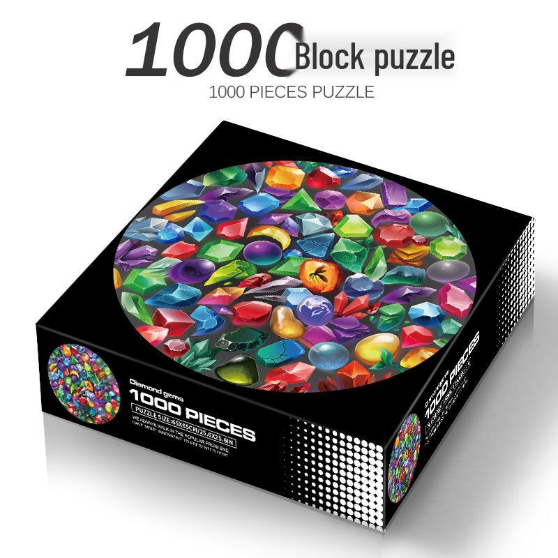 1000-Piece Adult Christmas & Halloween Round Jigsaw Puzzle Decompression Toy