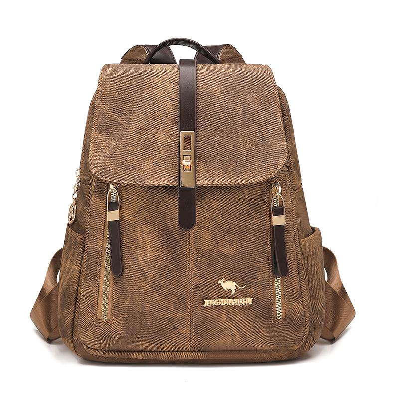 Schoolbag Backpack Women's 1011 New Korean Version Simple Fashion Backpack Commuting Trendy with Large Capacity Shoulder Leisure Bag