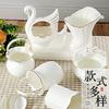 Bone China Swan Cutlery Holder & Flower Basket