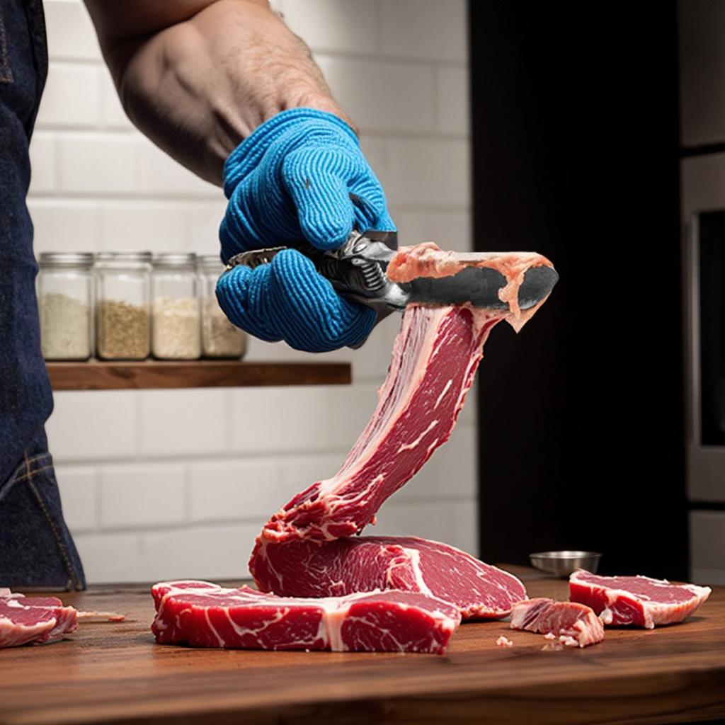 Professional BBQ Rib Skinner Kitchen Gadget Steel Construction For Perfect Rib Membrane Removal Ergonomic Clamp Tool