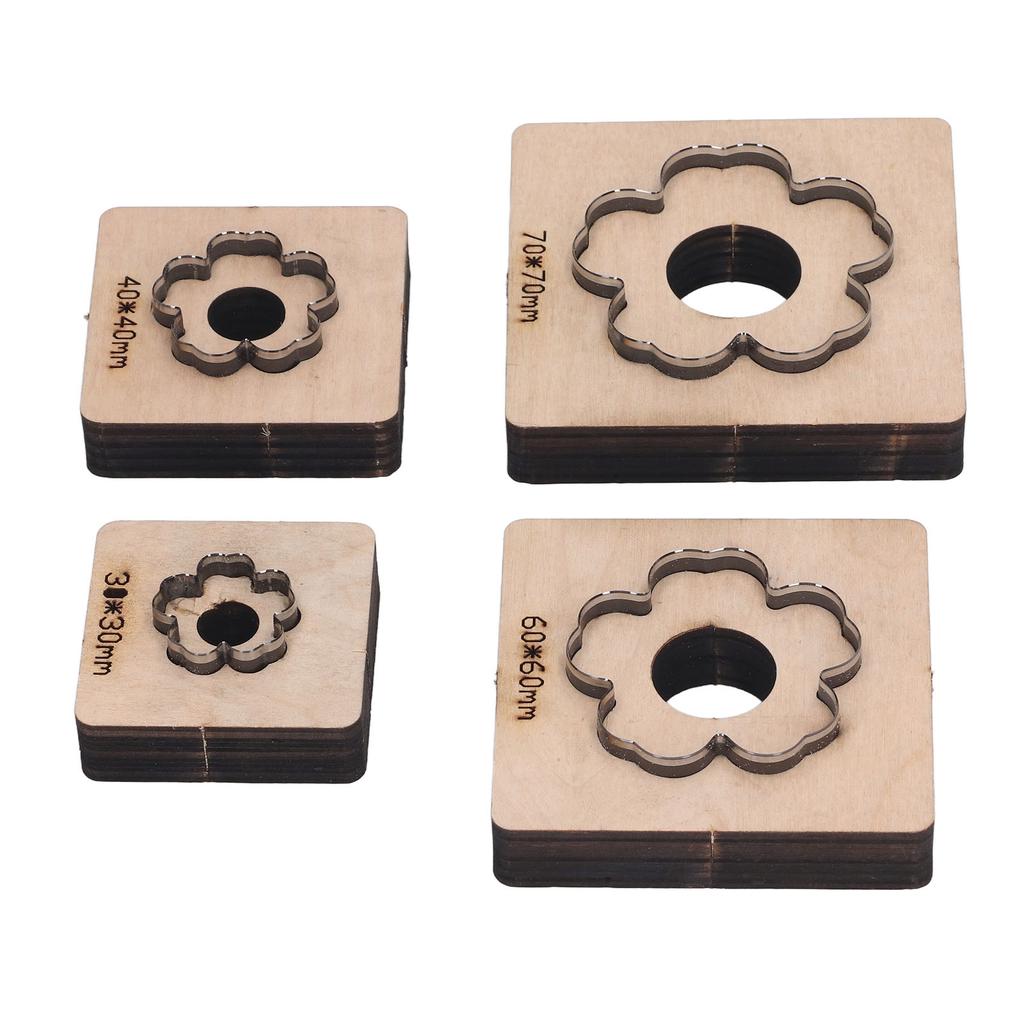 4Pcs Leather Cutting Mould Flower Pattern Accurate Clean Cutting Leather Punching Die for Cardboard
