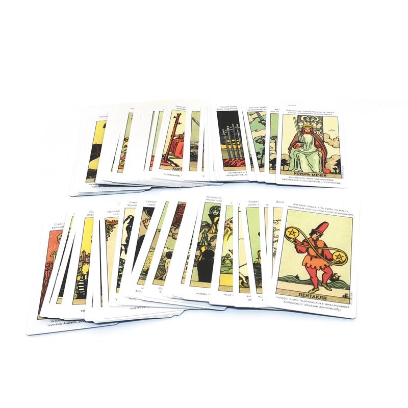 Vendita Calda Carte dei Tarocchi Rider Waite Divinazione Uso Personale Mazzo di Tarocchi Versione Russa Completa Mazzo di Oracoli per Ragazza Gioco da Tavolo