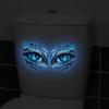 Glow-In-The-Dark Toilet Stickers Ice Blue Dragon Eye Design Wall Decal Self-Adhesive Removable Pvc Bathroom Decor Luminous