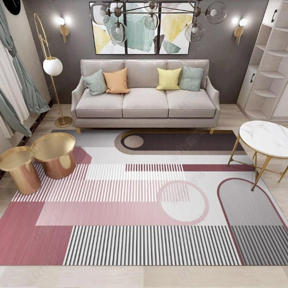 1pc Carpet Feather Geometry Print for Home Living Room Bedroom Decoration Non-slip Rug Floor Mat Surface Comfortable Carpet Gift