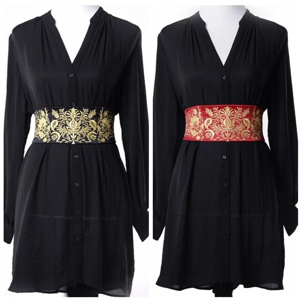 Satin Corset Belt Cloth Waistband Vintage Waist Belt  Women