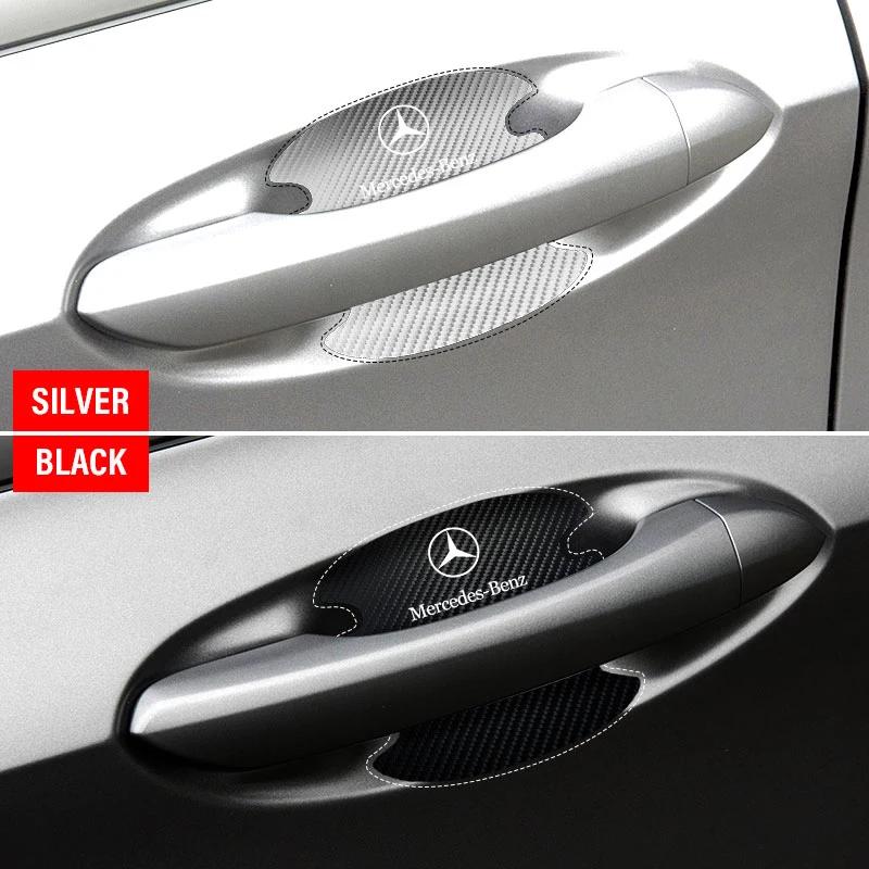 4Pcs Car Door bowl Sticker with Door Handle Bowl Scratch Protective Sticker For Mercedes-Benz W166 W212 W204 C E ML GL GLK Class