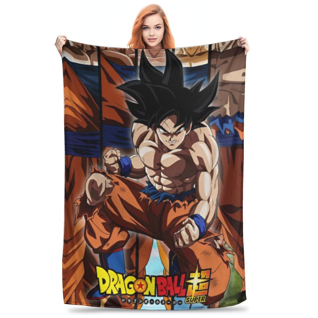 Dragon Ball Z Flannel Throw Blankets Japan Cartoon Blanket for Bedding Car Super Warm Bedspread
