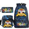 Cartoon Teacup Head Cuphead Student School Bag Backpack Three-piece Set Children's Shoulder Bag Pencil Bag