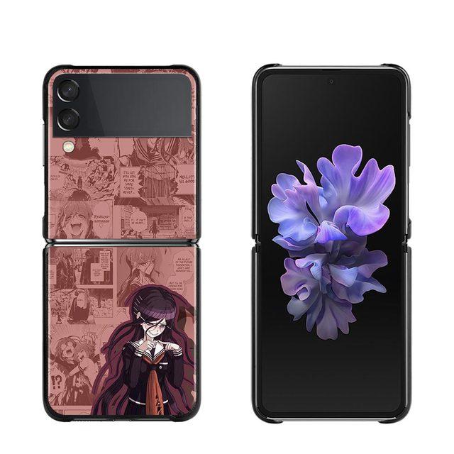 Phone Protective Case For Samsung Galaxy Z Flip3 5g Back Cases For Samsung Z Flip Capa Black Shell Fundas Danganronpa Cartoon