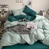 Four-Piece Pure Cotton Washable Bed Set: Skin-Friendly Sheet and Duvet Cover, Ideal for Dormitory Beds.
