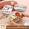European Style 5-Compartment Stainless Steel Dinner Plate