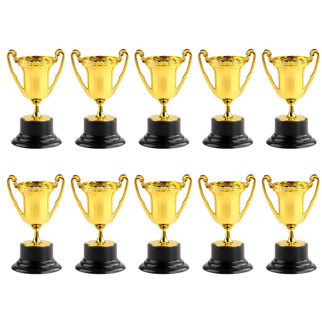 10 Pezzi Trofeo di Plastica Premio per Competizione Sportiva Mini Trofei Premio Vincitore Riutilizzabile Oggetti di Scena per Foto Forniture per Aula