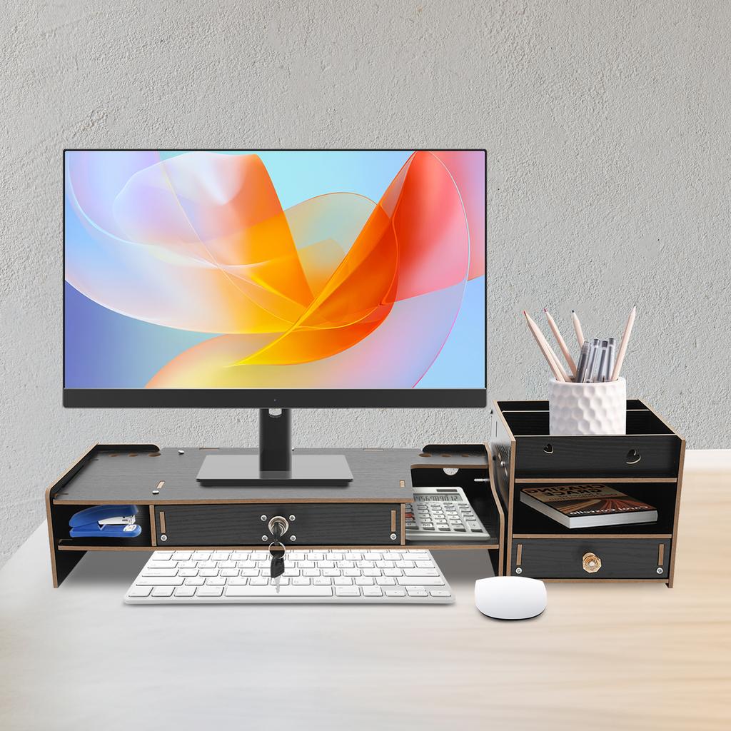 Monitor Stand for Desk, Computer Monitor Riser with Ergonomic Design, Office Organizer, Space Saving Desktop Shelf for Laptop