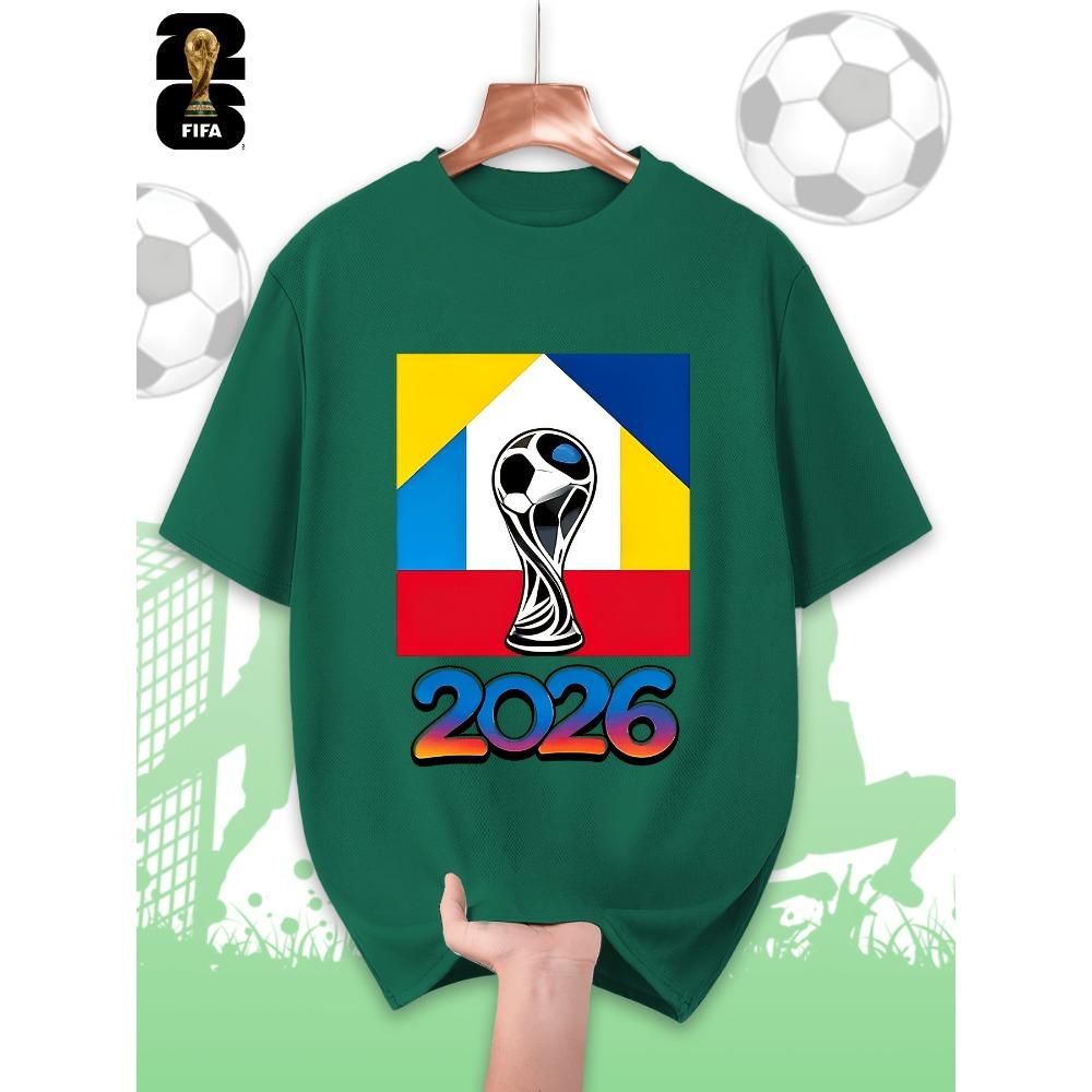 FIFA World Cup Men's Printed Short-sleeved T-shirt, a Fashionable and Trendy Summer Top, Comfortable and Well-fitting