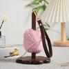 Yousheng Tragbarer Handgelenk-Garnhalter aus Holz mit Schlüsselband Häkelgarnknäuelhalter Spinner Organizer Spender Strick-Häkel-Zubehör