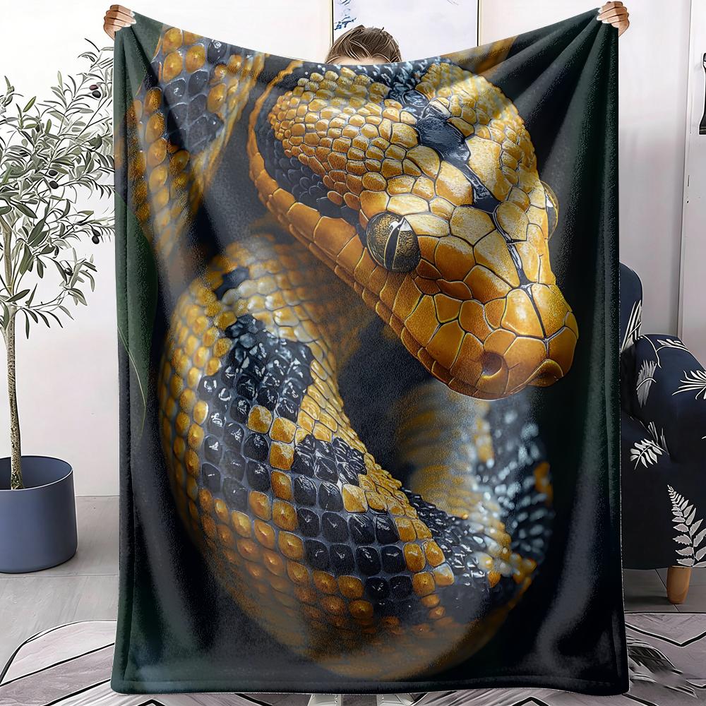 Snake Throw Soft Flannel AC Blanket Lightweight Summer Nap Throw Cozy  Blanket for Sofa Bed Travel Home