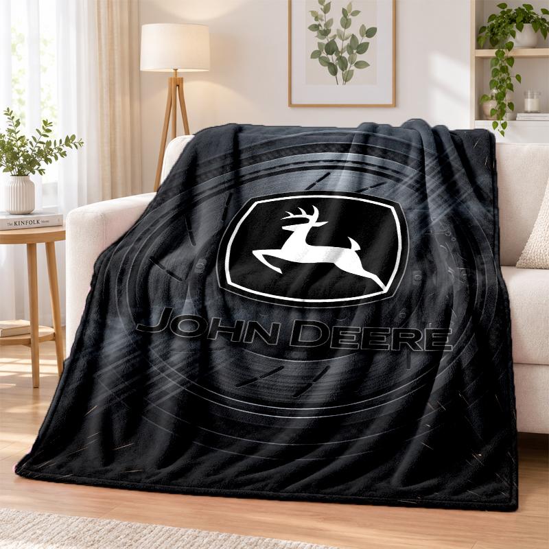 John Deere Printed Flannel Blanket Warm Comfort Bed Throw For Indoor Home Decoration