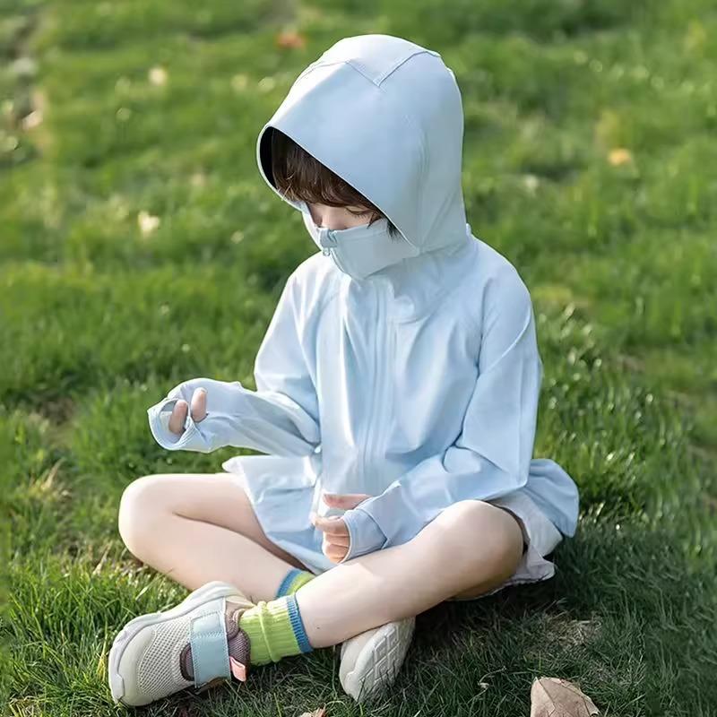 Children's sunscreen clothing summer 1011 boys and girls light jacket ice silk UV protection new baby sunscreen clothing