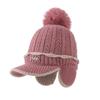 Two color Lace Plus Eeled Baseball Cap Sweet and Cute Fur Ball Cap Autumn and Winter Casual Cold Warm Hat