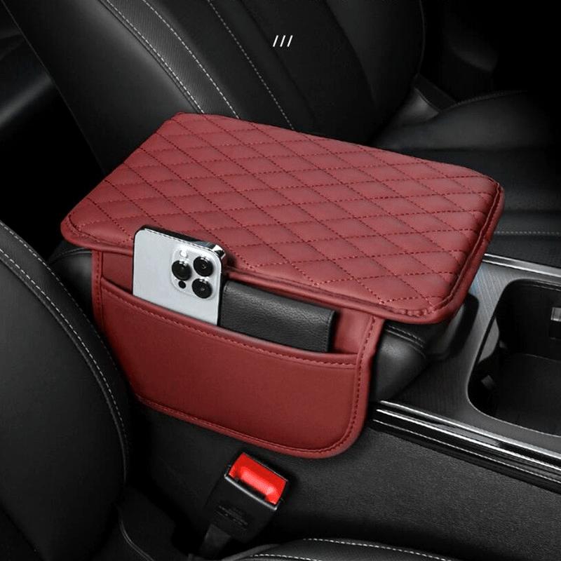 1pc Car Armrest Box Heightening Pad with Side Storage Bag, Car Armrest Box Cushion with Storage Pocket, Car Interior Decoration Accessories