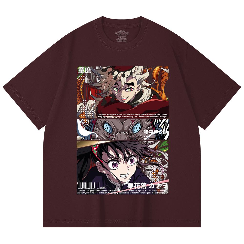 

230 Gsm 100% Cotton Demon Slayer V30 Kanao x Doma White Print Unisex Heavy Cotton T Shirt 2XL