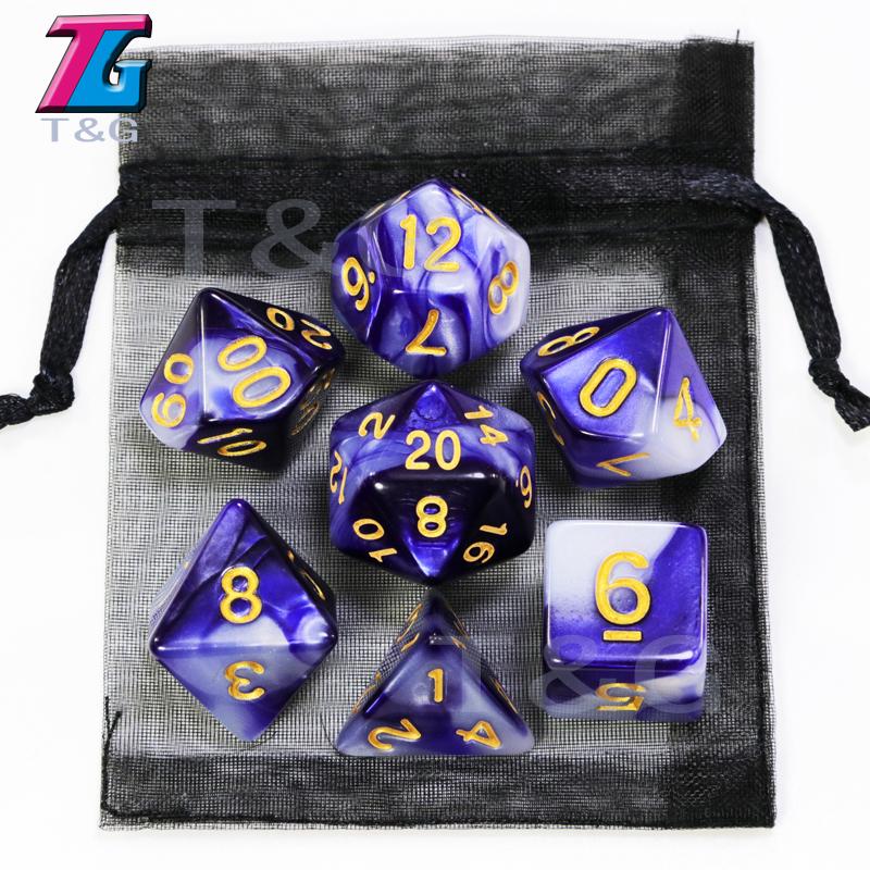 Dice DND Game Dice Role Dice Mixing Colours Dice Collection With Pouch 9 Different Styles Available For Lightweight Toys DND RPG TRPG Games