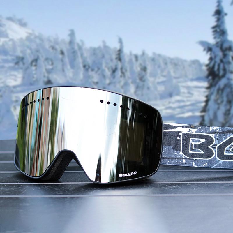 Anti-Fog Double Layer Ski Goggles - Fits Adult Helmets, Suitable for Children, Perfect for Winter Sports